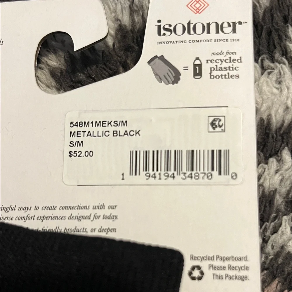 Isotoner Metallic Black Convertible Winter Mittens - Picture 10 of 10